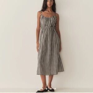 Doen Leslie dress XXS Gingham Black and White Dress